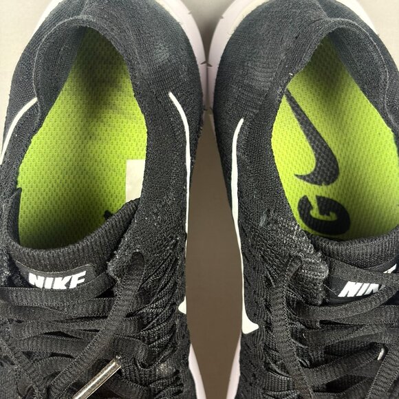 Nike Free RN Flyknit 2017 Athletic Running Shoes Womens 9 Black White Low Top - Picture 8 of 10